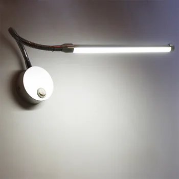 5 Watt Led монтиран на стената Лампа-стенни Тела с Участието на Светлинна Тръба Бутон за Включване/Изключване Алуминиев Изложбен Читалня