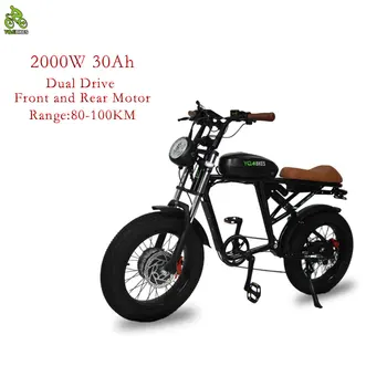 Високо качество на 20*4,0 Възрастен Електрически Мотор с Двойно Задвижване 2000 W 30AH Мтб Ebike Супер Далечен бой Електрически Велосипед Ретро Електрически Велосипед 73